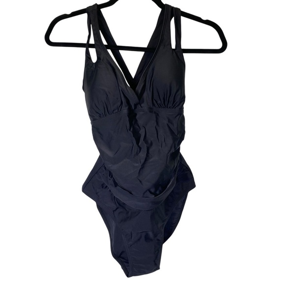 SILKWORLD Women's SMALL One Piece Bathing Suit Tummy Control tie Back Swimsuit - Picture 2 of 11